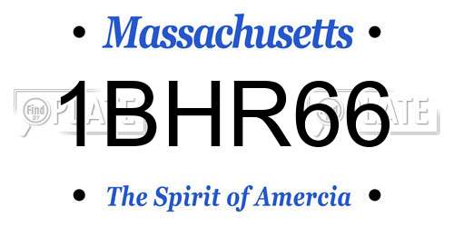 1BHR66 Massachusetts License Plate