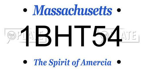 1BHT54 Massachusetts License Plate