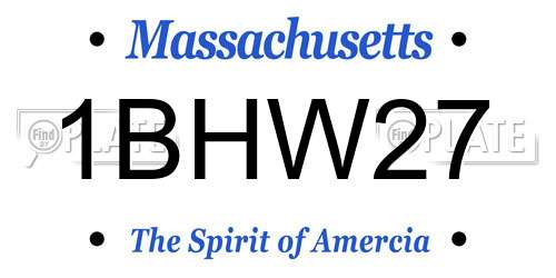 1BHW27 Massachusetts License Plate