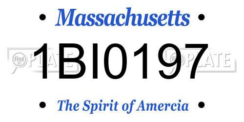 1BI0197 Massachusetts License Plate