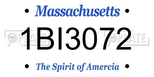 1BI3072 Massachusetts License Plate