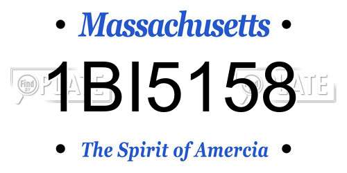 1BI5158 Massachusetts License Plate