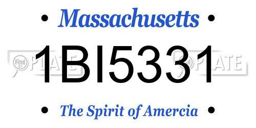 1BI5331 Massachusetts License Plate