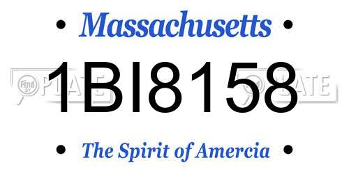 1BI8158 Massachusetts License Plate