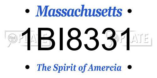 1BI8331 Massachusetts License Plate