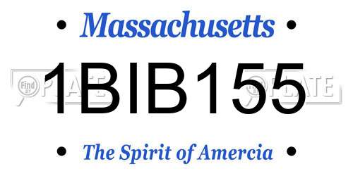 1BIB155 Massachusetts License Plate