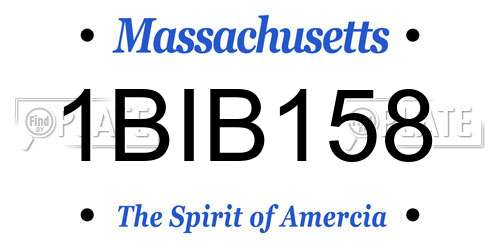1BIB158 Massachusetts License Plate