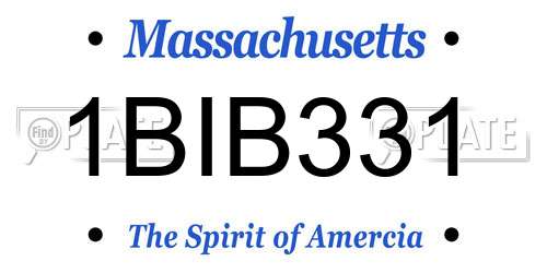 1BIB331 Massachusetts License Plate