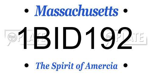 1BID192 Massachusetts License Plate