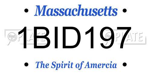 1BID197 Massachusetts License Plate
