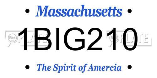 1BIG210 Massachusetts License Plate