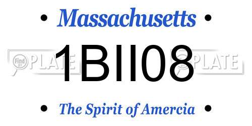 1BII08 Massachusetts License Plate
