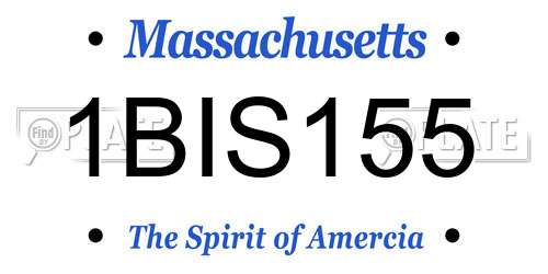 1BIS155 Massachusetts License Plate