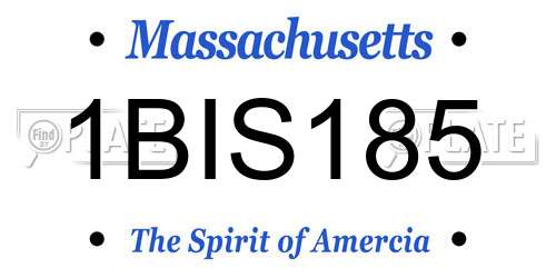 1BIS185 Massachusetts License Plate
