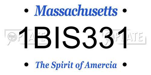 1BIS331 Massachusetts License Plate
