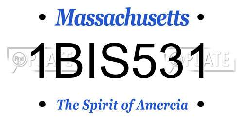 1BIS531 Massachusetts License Plate