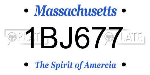 1BJ677 Massachusetts License Plate
