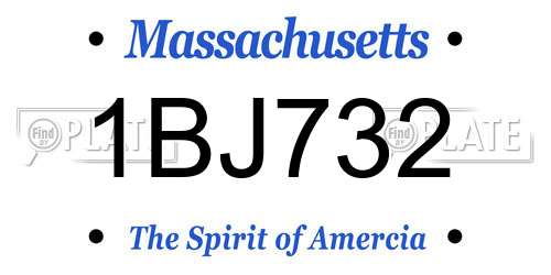 1BJ732 Massachusetts License Plate
