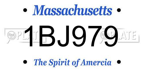 1BJ979 Massachusetts License Plate