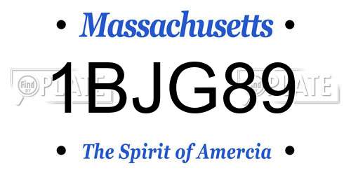 1BJG89 Massachusetts License Plate