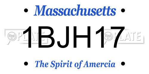 1BJH17 Massachusetts License Plate
