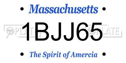1BJJ65 Massachusetts License Plate