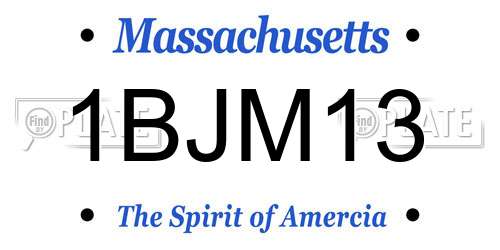 1BJM13 Massachusetts License Plate