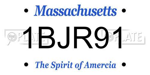 1BJR91 Massachusetts License Plate