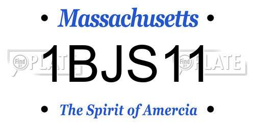 1BJS11 Massachusetts License Plate