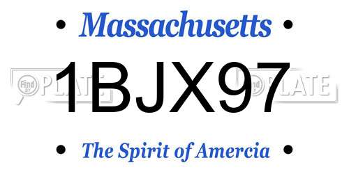 1BJX97 Massachusetts License Plate