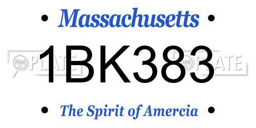 1BK383 Massachusetts License Plate