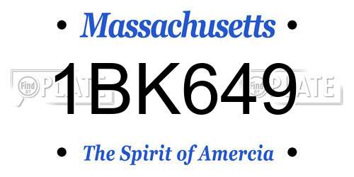 1BK649 Massachusetts License Plate