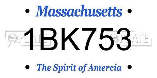 1BK753 Massachusetts License Plate