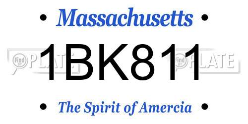 1BK811 Massachusetts License Plate