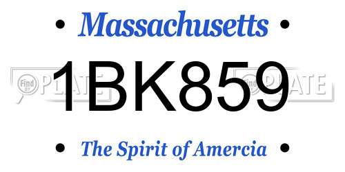 1BK859 Massachusetts License Plate