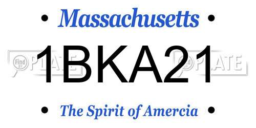 1BKA21 Massachusetts License Plate