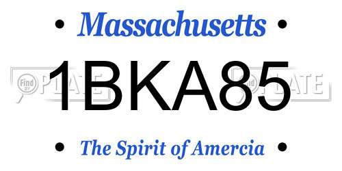 1BKA85 Massachusetts License Plate
