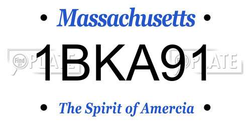1BKA91 Massachusetts License Plate