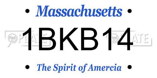 1BKB14 Massachusetts License Plate
