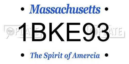 1BKE93 Massachusetts License Plate