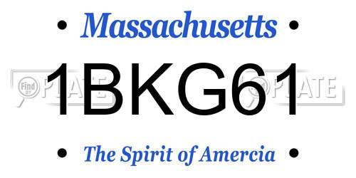 1BKG61 Massachusetts License Plate