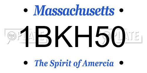 1BKH50 Massachusetts License Plate