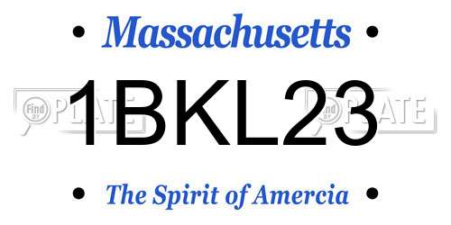 1BKL23 Massachusetts License Plate