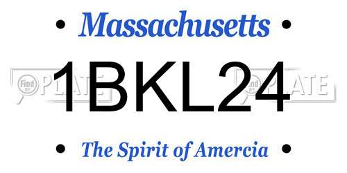 1BKL24 Massachusetts License Plate