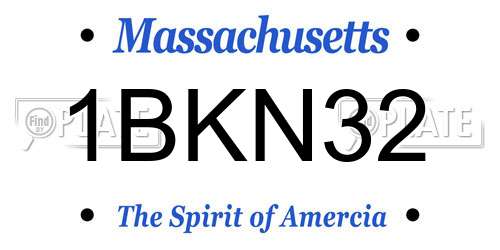 1BKN32 Massachusetts License Plate