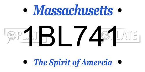 1BL741 Massachusetts License Plate