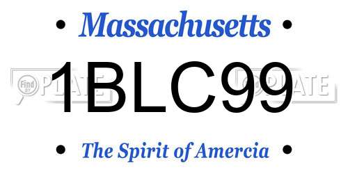 1BLC99 Massachusetts License Plate