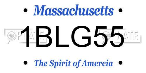 1BLG55 Massachusetts License Plate