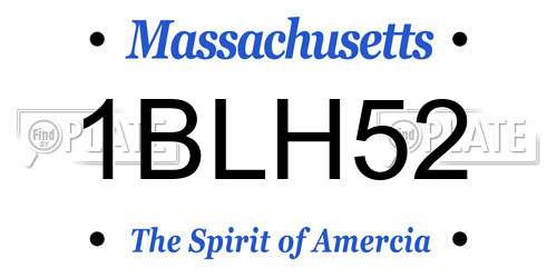 1BLH52 Massachusetts License Plate