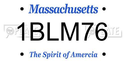 1BLM76 Massachusetts License Plate